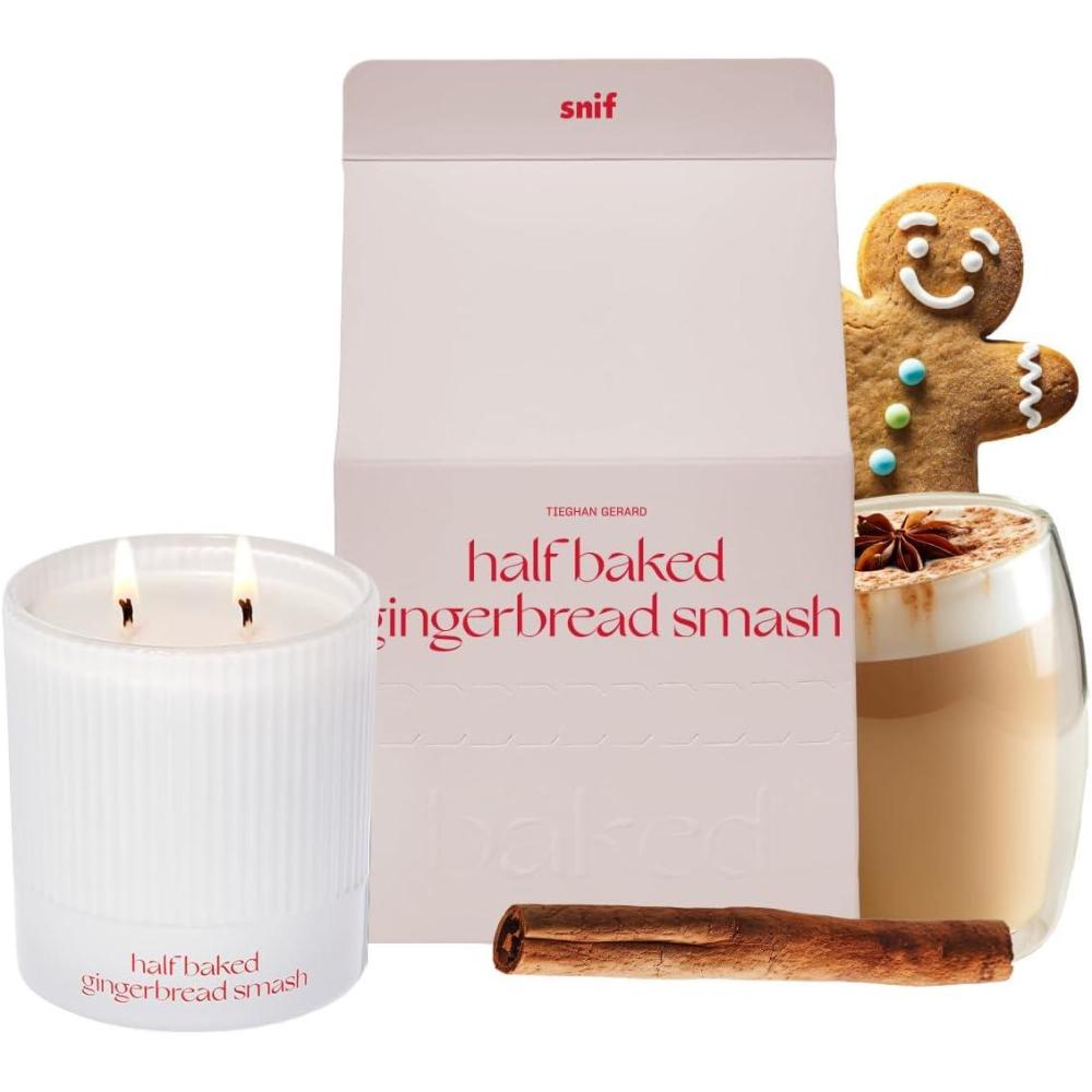 imageLost Claus Scented Holiday Candle by Snif Spicy Gourmand Woody Scent 50 Hours 100 Cotton Fiber Wicks Soy Wax Blend NonToxic Vegan 85ozGingerbread Smash
