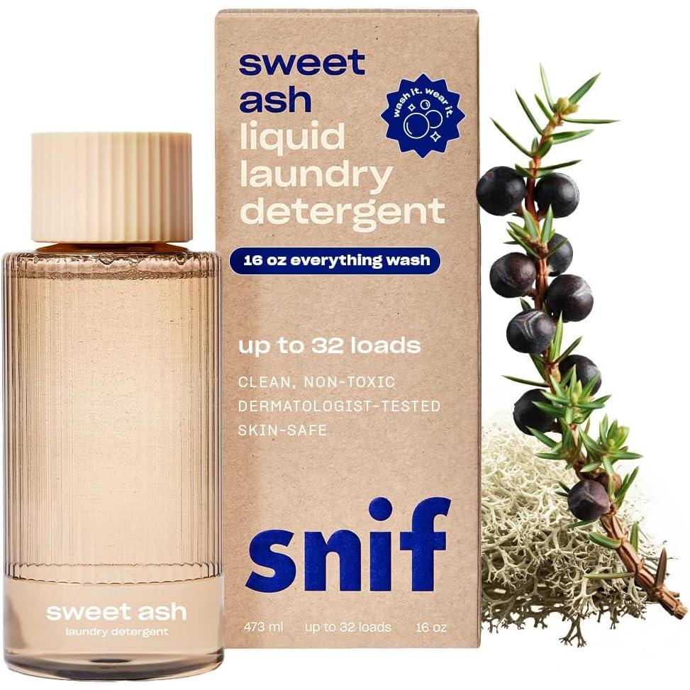 imageSnif Sweet Ash Laundry Detergent Low Key Sweet and Earthy Scent 64 Loads NonIrritating to Skin Clean NonToxic Vegan Cruelty Free 32ozSweet Ash