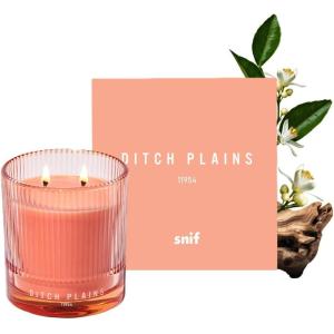 Off The Grid Luxury Scented Candle by Snif, Warm and Calming Candle, 50+ Hours, 100% Cotton Fiber Wicks, Soy Wax Blend, Non-Toxic, Vegan, 8.5 oz(Ditch Plains)