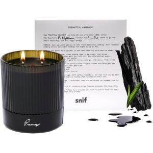 Off The Grid Luxury Scented Candle by Snif, Warm and Calming Candle, 50+ Hours, 100% Cotton Fiber Wicks, Soy Wax Blend, Non-Toxic, Vegan, 8.5 oz(Prenup)