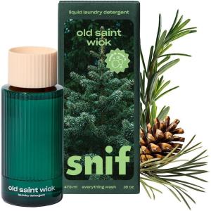 Snif Old Saint Wick Laundry Detergent, Fresh-Cut Pine, Fir Balsam & Cedarwood Holiday Scent, Non-Irritating to Skin, Clean, Non-Toxic, Vegan, Cruelty Free, 16oz