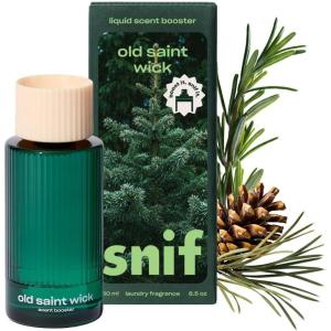 Snif Old Saint Wick Scent Booster, Fresh-Cut Pine, Fir Balsam & Cedarwood Holiday Scent, 25 Loads, Non-Irritating to Skin, Clean, Non-Toxic, Vegan, Cruelty Free, 8.5oz